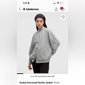 NWT Lululemon Scuba varsity jacket *plush